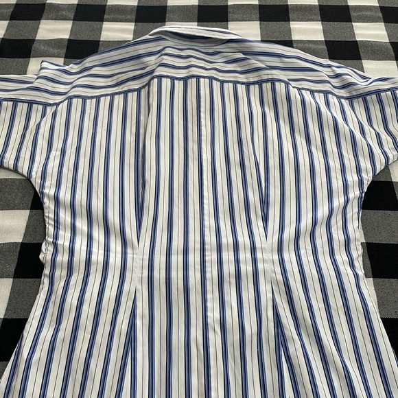 NWT! Lauren Ralph Lauren Monogram Blue White Stripe Long Sleeve Tie Dress Size 2 - Picture 16 of 16